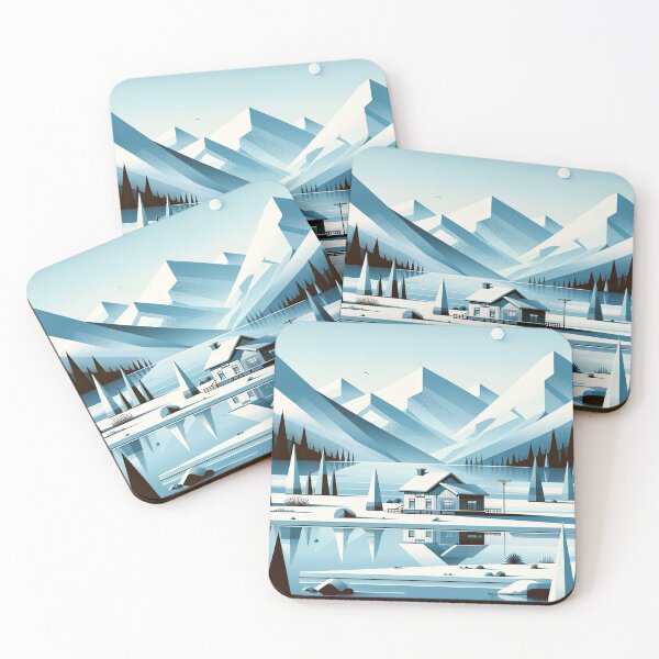 Item preview, Serene Alpine Retreat - Geometric Landscape Art designed and sold by RyanBelandres.
