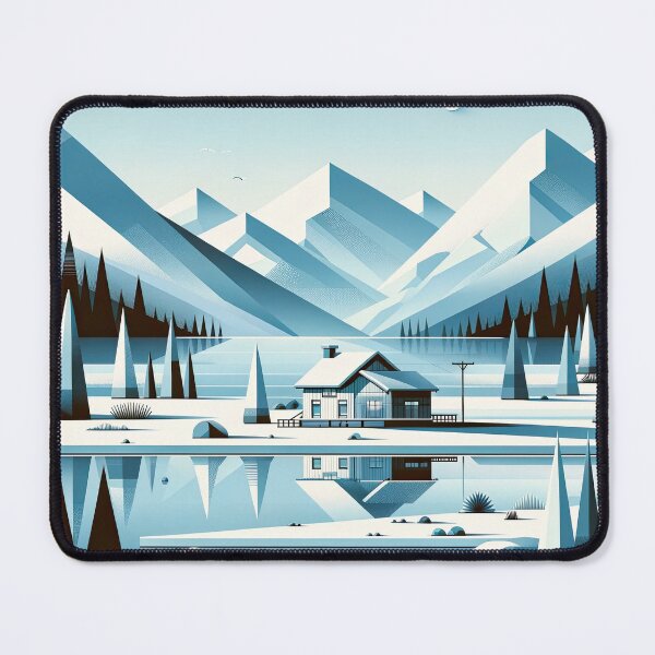 Item preview, Serene Alpine Retreat - Geometric Landscape Art designed and sold by RyanBelandres.