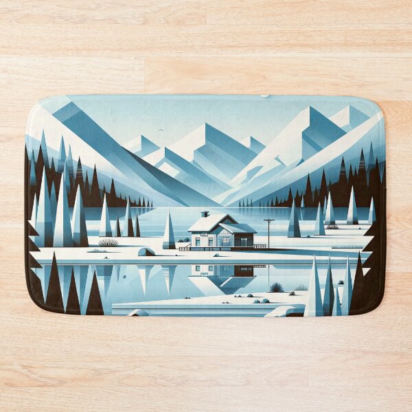 Item preview, Serene Alpine Retreat - Geometric Landscape Art designed and sold by RyanBelandres.