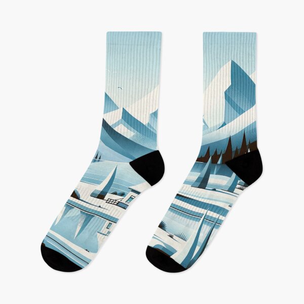 Item preview, Serene Alpine Retreat - Geometric Landscape Art designed and sold by RyanBelandres.