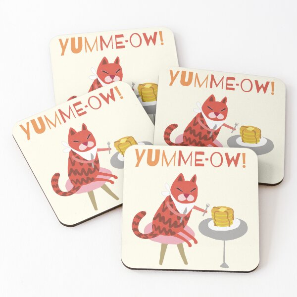 Item preview, Red Cat eating pancakes - Yummeow designed and sold by DCamille.