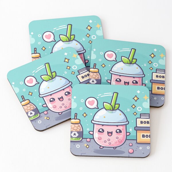 Item preview, kawaii strawberry bubble tea looking for boba designed and sold by SaraDatCool.