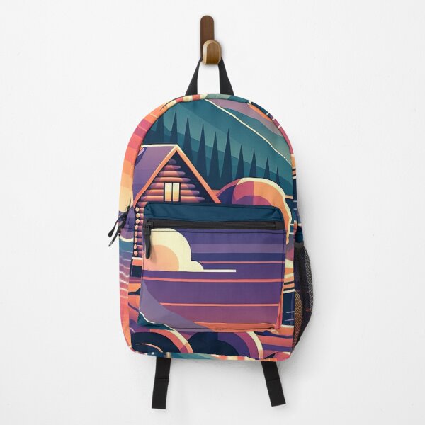 Item preview, Lakeside Sunset Haven - Vibrant Landscape Illustration designed and sold by RyanBelandres.