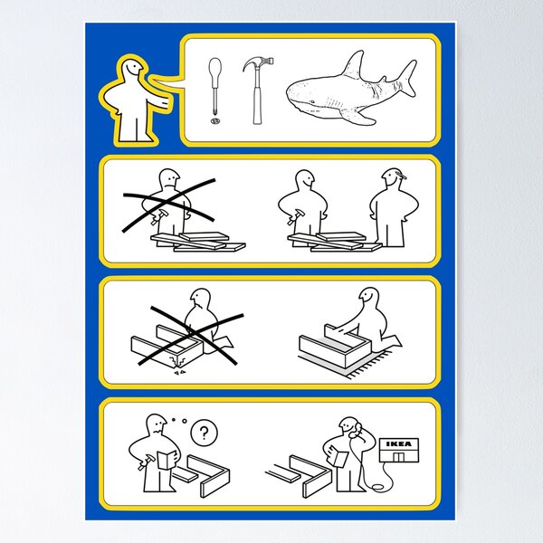 Item preview, IKEA Instruction Manual with BLÅHAJ designed and sold by K0ffieBroodje.
