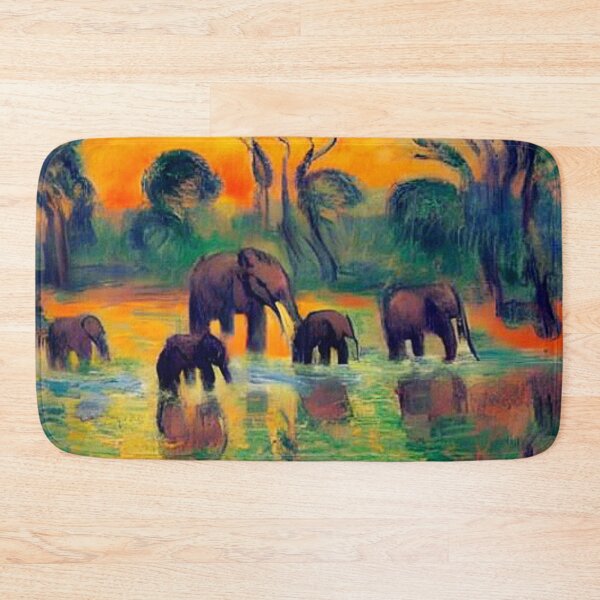 Item preview, Elephants bathing in river designed and sold by George Hutton Hunter.