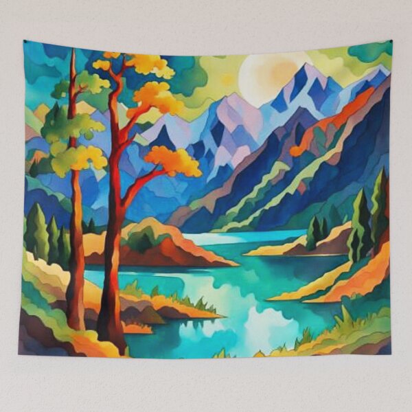 Item preview, Moon, mountains, lake designed and sold by George Hutton Hunter.