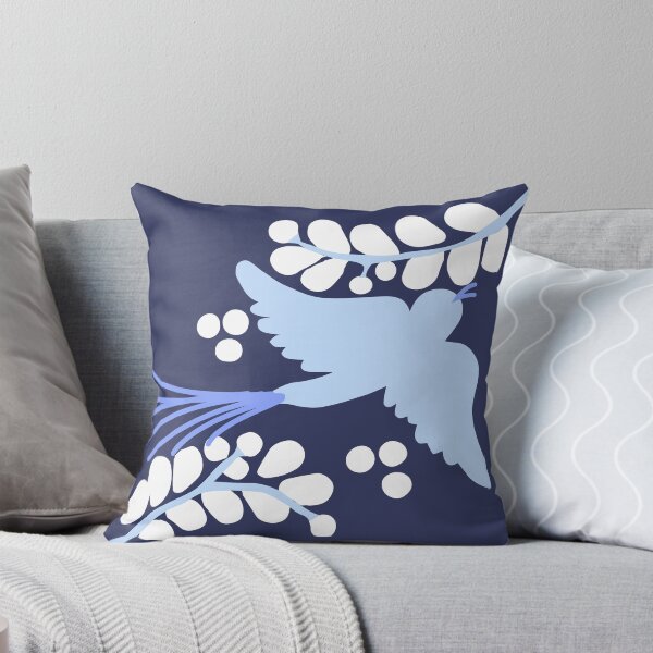 Item preview, Talavera bird 2, white and dusty blues designed and sold by elizdesign.