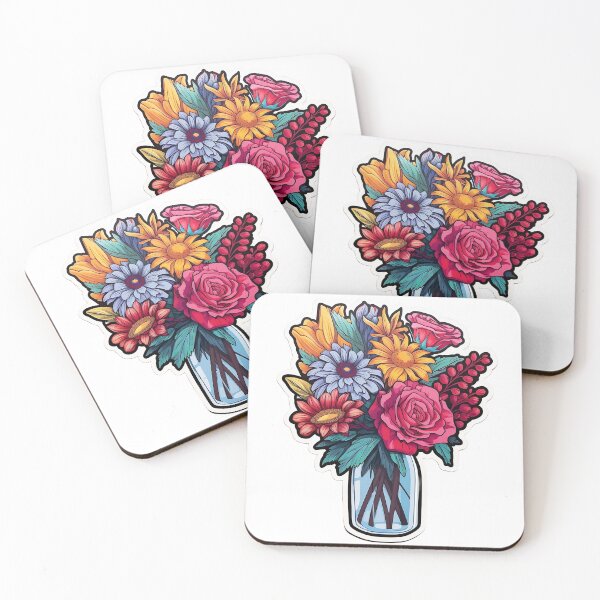 Item preview, Flower Bouquet Vase Sticker Style designed and sold by LDJBlank.