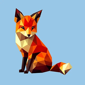 Artwork thumbnail, Orange Poly Fox by QuickSticker