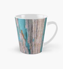 Taza cónica Shabby rústico de madera resistida turquesa