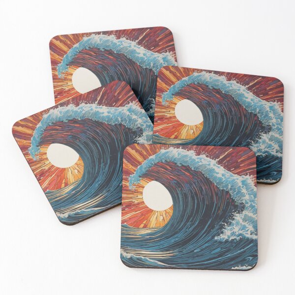 Item preview, Large Ocean Wave - Linocut Style designed and sold by shutterrudder.