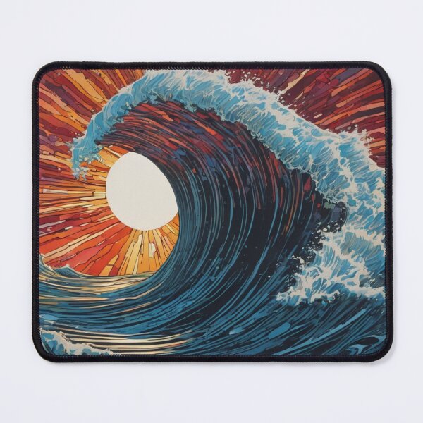 Item preview, Large Ocean Wave - Linocut Style designed and sold by shutterrudder.