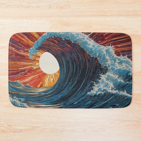 Item preview, Large Ocean Wave - Linocut Style designed and sold by shutterrudder.