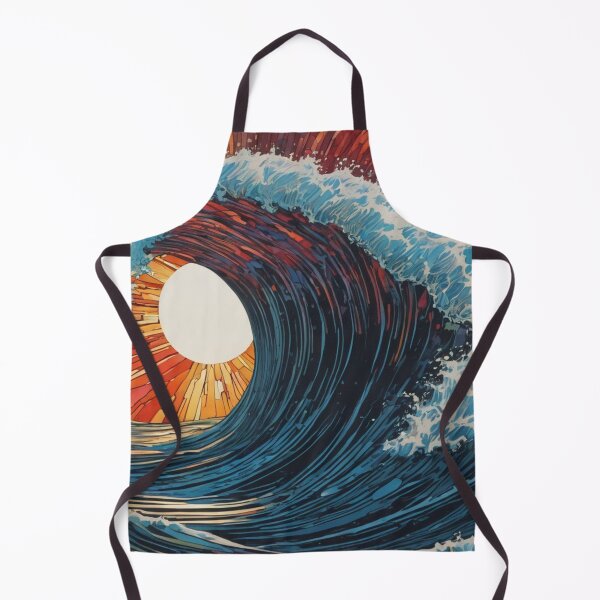 Item preview, Large Ocean Wave - Linocut Style designed and sold by shutterrudder.