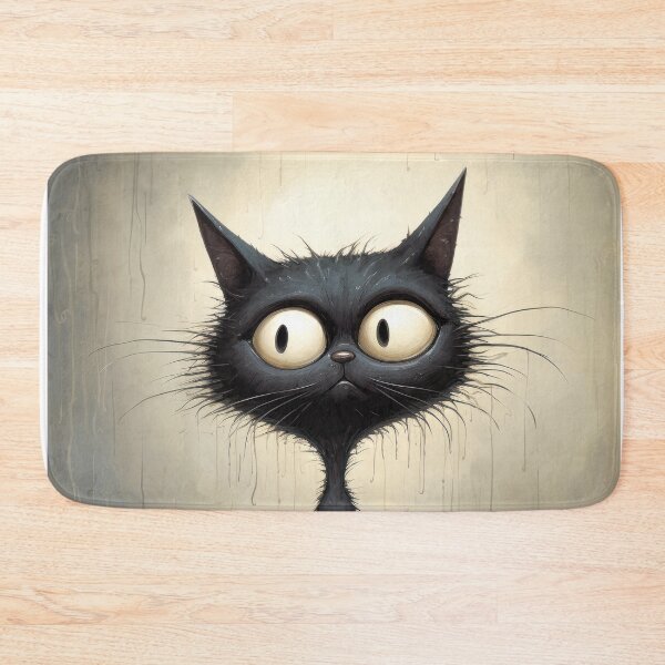 Item preview, Cartoon cat in the rain designed and sold by Pixelartistin.