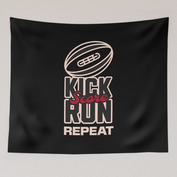 Artikelvorschau, Wiederholung des Rugby-Kick-Run-Ergebnisses entworfen und verkauft von Graffik-Peeps.