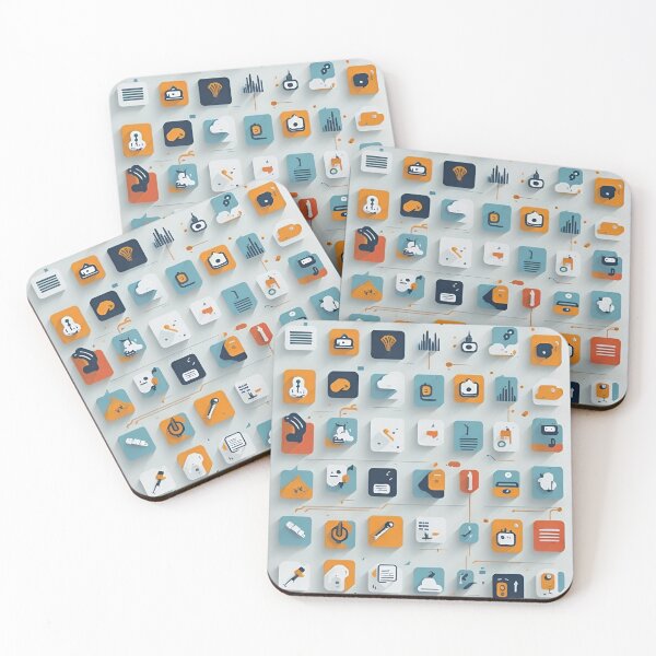 Item preview, Minimalist 2D background with evenly spaced icons designed and sold by ConnerArts.