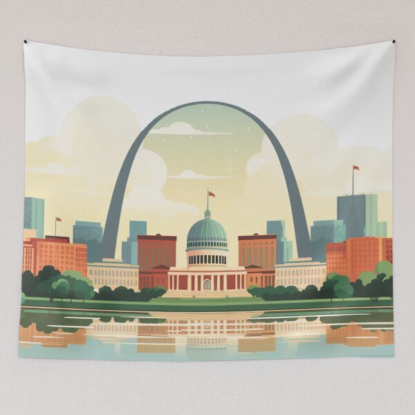 Item preview, St Louis Skyline, Wes Anderson Style designed and sold by Skyline-Design5.