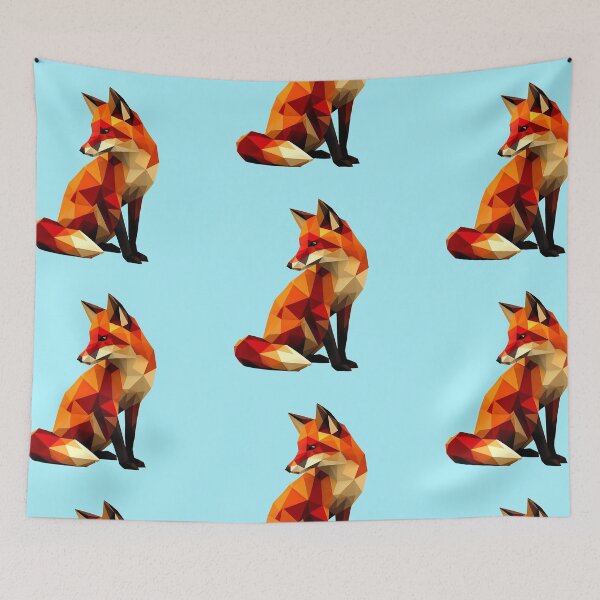 Item preview, Red Low Poly Fox designed and sold by QuickSticker.