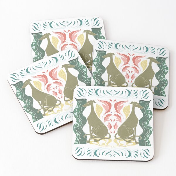 Item preview, Elegant greyhound illustration with decorations designed and sold by Berashop.