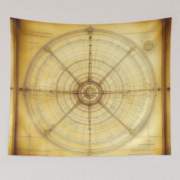 Aperçu de l'œuvre Dessin d'astrolabe vintage inspiré de Léonard de Vinci créée et vendue par LanaGustavsson.