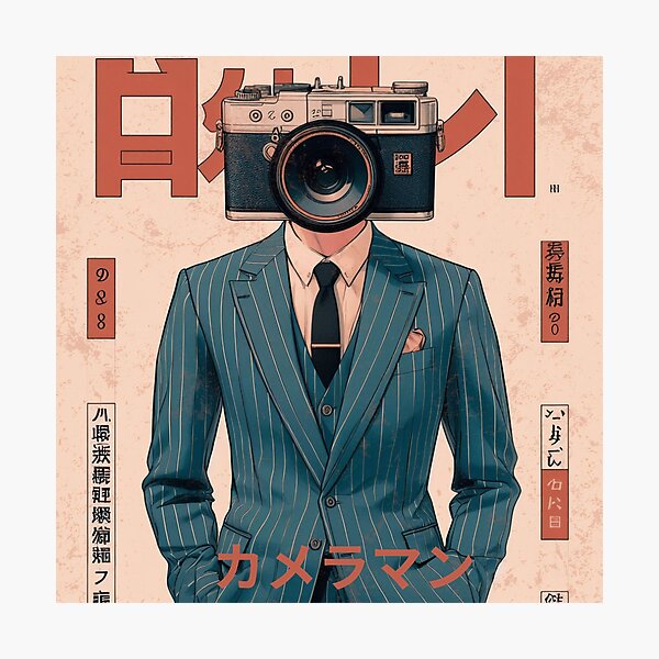 Item preview, Titan cameraman japanese Capturing Memories: Vintage-Styled Camera-Headed Man designed and sold by IAPICTURE.