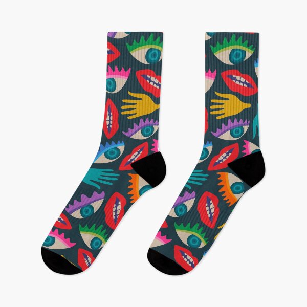 Item preview, DISEMBODIED Surrealism Eyes Mouth Lips Hands in Rainbow Brights - UnBlink Studio by Jackie Tahara designed and sold by Jackie Tahara of UnBlink Studio.