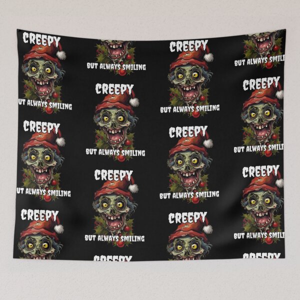 Item preview, Creepy Christmas and Zombie with a Smiling Face designed and sold by Tw1nsAIArt.