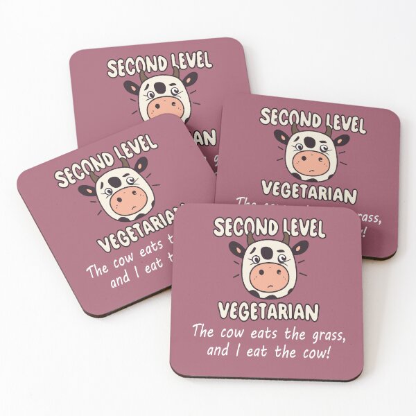 Item preview, Second Level Vegetarian - The cow eats the grass and I eat the cow! designed and sold by Scorpion Creative.