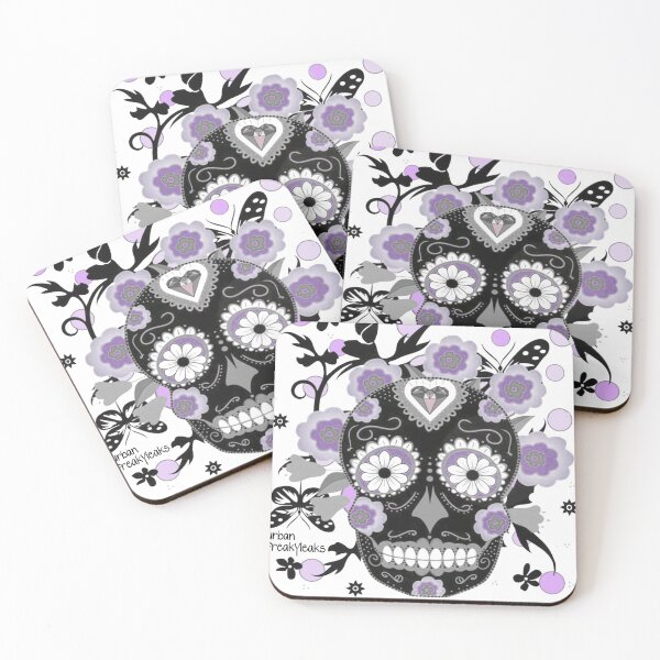 Item preview, LOVELY SKULL WITH PURPLE FLOWERS designed and sold by inarausch2023.