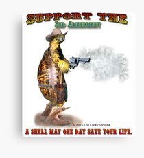 Support the 2nd Amendment Cowboy Turtle Canvas Print