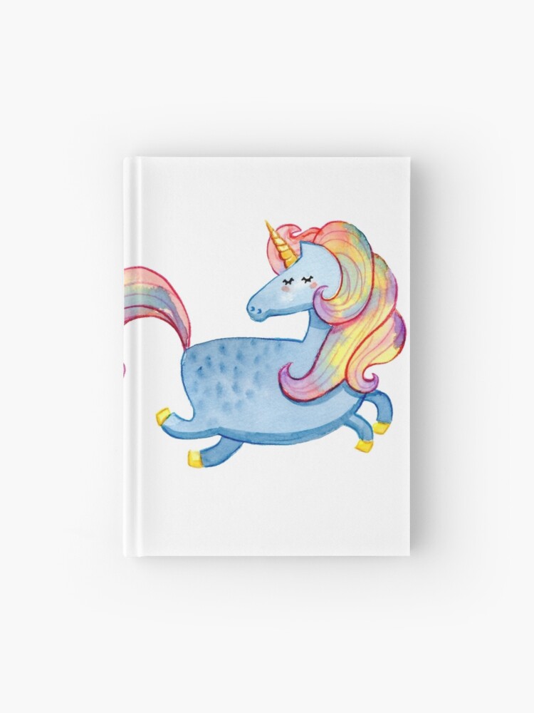 Download Cute Rainbow Watercolor Unicorn Running Hardcover Journal By Berlinrob Redbubble