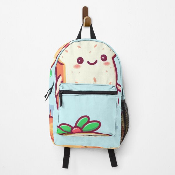 Item preview, cute kawaii bread loaf and baguette lovers with blue background designed and sold by SaraDatCool.
