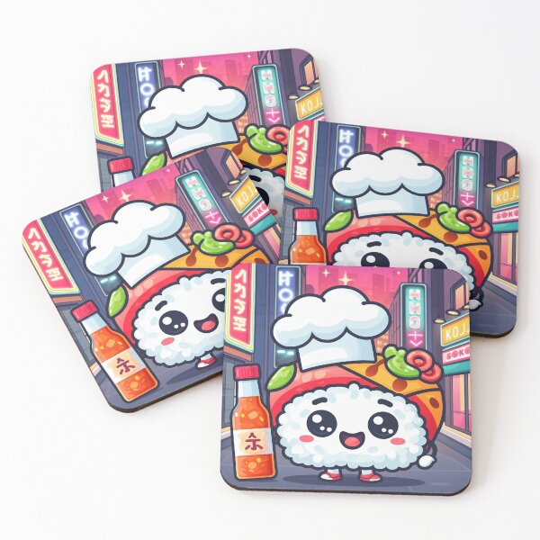 Item preview, Cute little sushi roll chef in japan with its hotsauce designed and sold by SaraDatCool.