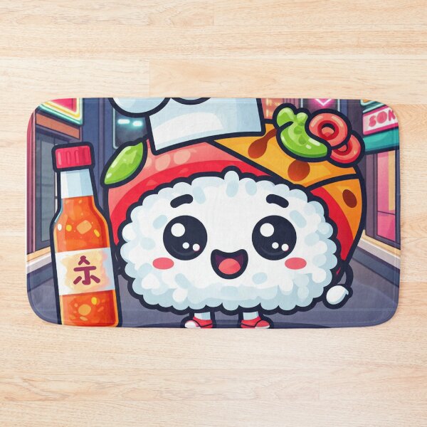 Item preview, Cute little sushi roll chef in japan with its hotsauce designed and sold by SaraDatCool.