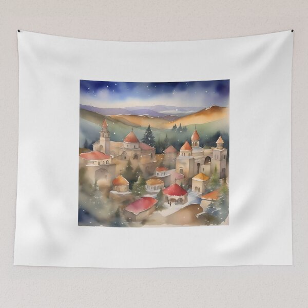 Item preview, Armenian Christmas E - January 6 - Watercolor & Pen designed and sold by Oldetimemercan.