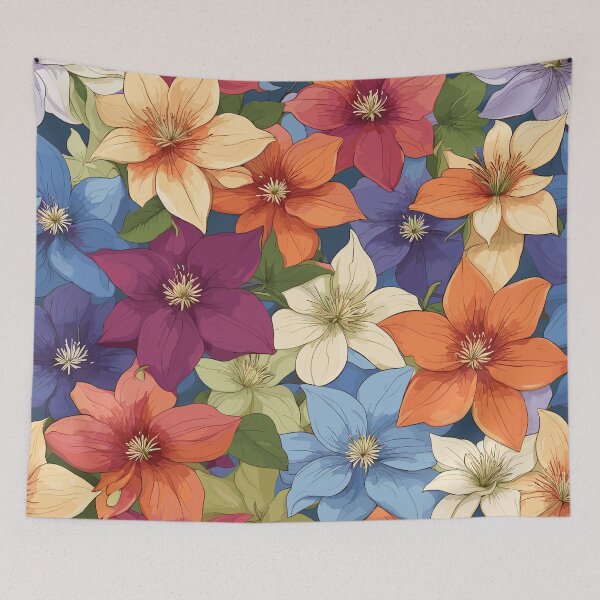 Item preview, Clematis Flower Pattern designed and sold by WildlifeInc.