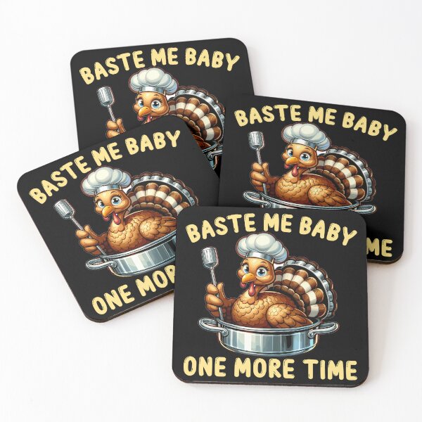 Item preview, Baste Me Baby, Cute Cartoon Turkey, Thanksgiving Design designed and sold by mamahellfire31.