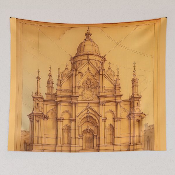 Item preview, Cityscape With Cathedral Inspired by Leonardo Da Vinci designed and sold by LanaGustavsson.
