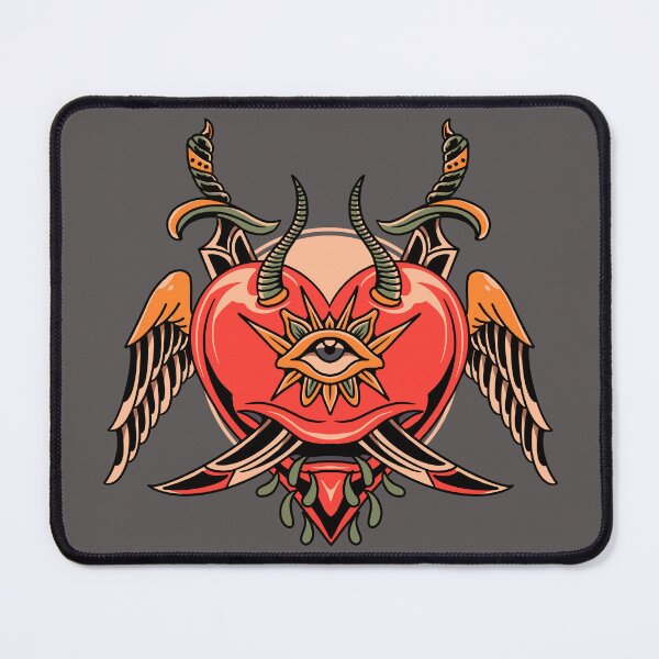 Item preview, American Traditional Tattoo Devil Heart designed and sold by coopercreekco.