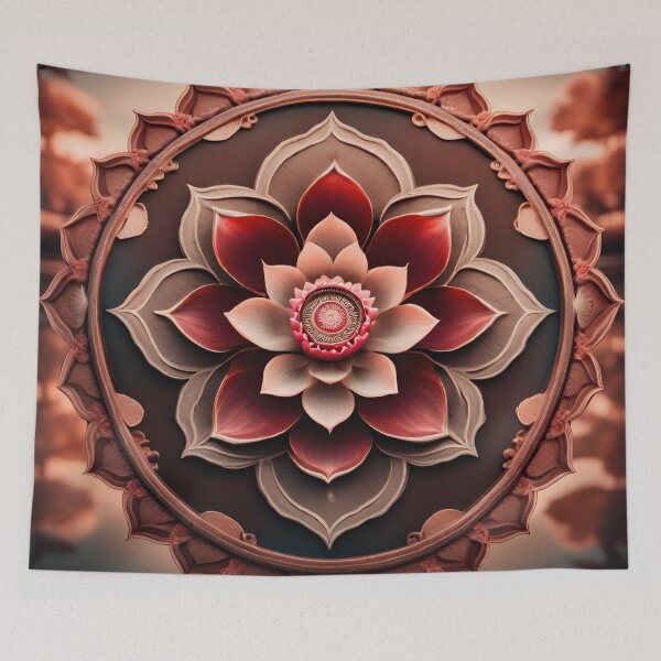 Item preview, Mandala Flower Lotus Art with Brown Hues designed and sold by SpiritualManda.