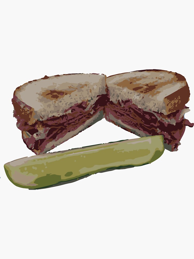 "Newsies Pastrami on Rye with a Sour Pickle" Sticker for Sale by