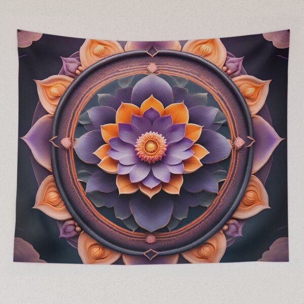 Item preview, Mandala Purple Lotus Pond Art designed and sold by SpiritualManda.