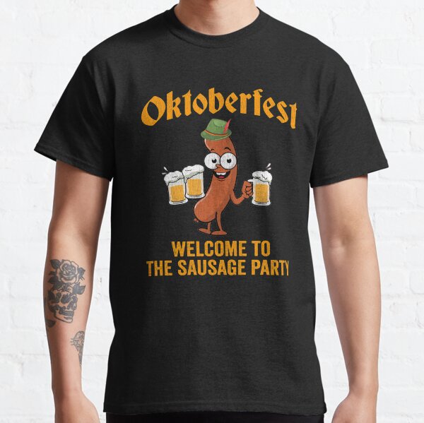 Multicolor Funny German Pride Oktoberfest Festival Supply Kit Oktoberfest Welcome to The Sausage Party Funny Bratwurst Throw Pillow 16x16
