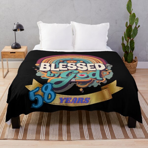 Item preview, BLESSED BY GOD 58 YEARS designed and sold by carlos crane.