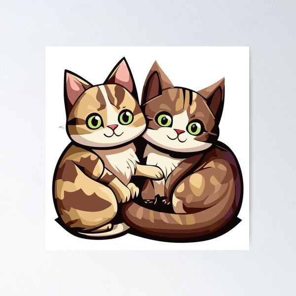 Item preview, Two Snuggling Cats designed and sold by Ainsley Thurgood.