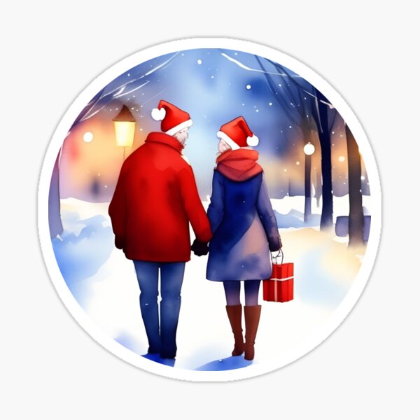 Embrace the Magic of the Season with Our Couple Christmas Collection! Sticker