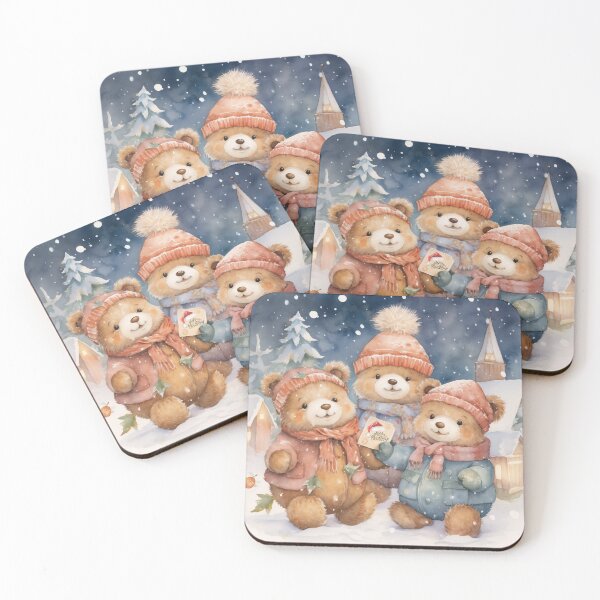 Item preview, Merry Christmas Teddy Bears In Snowy Village designed and sold by jenmountainen.