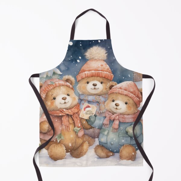 Item preview, Merry Christmas Teddy Bears In Snowy Village designed and sold by jenmountainen.