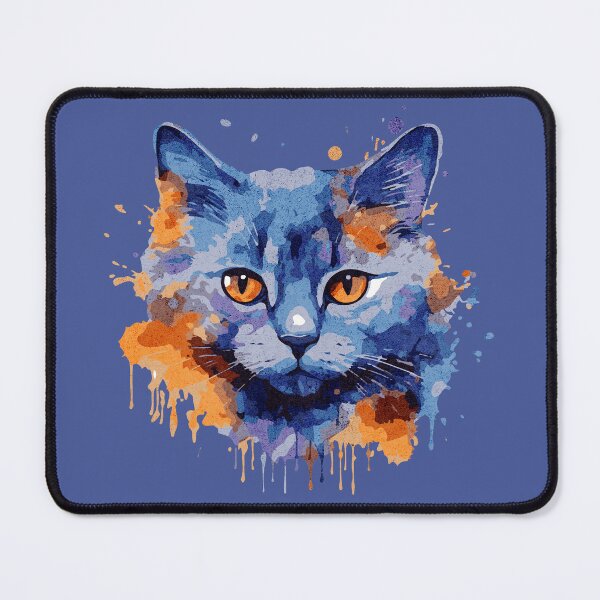 Item preview, British Blue Cat - Ink and Watercolour designed and sold by Sir Meow Meow.